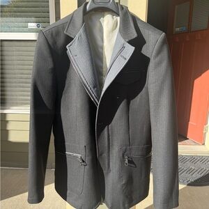 Elegant Dark Gray Men's Blazer